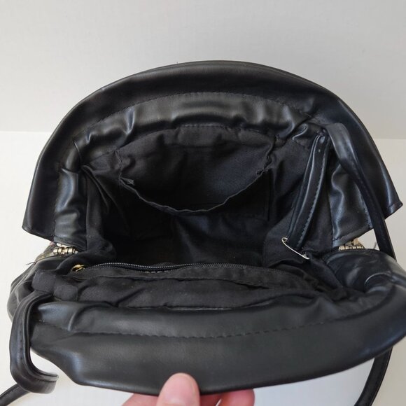 Swafford Originals Purse Black Tapestry Vegan Leather Shoulder Bag USA Made Boho - Picture 7 of 9